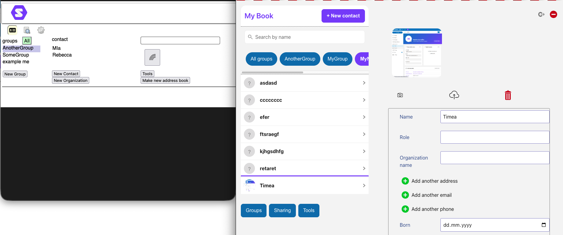 old and new Address book  design